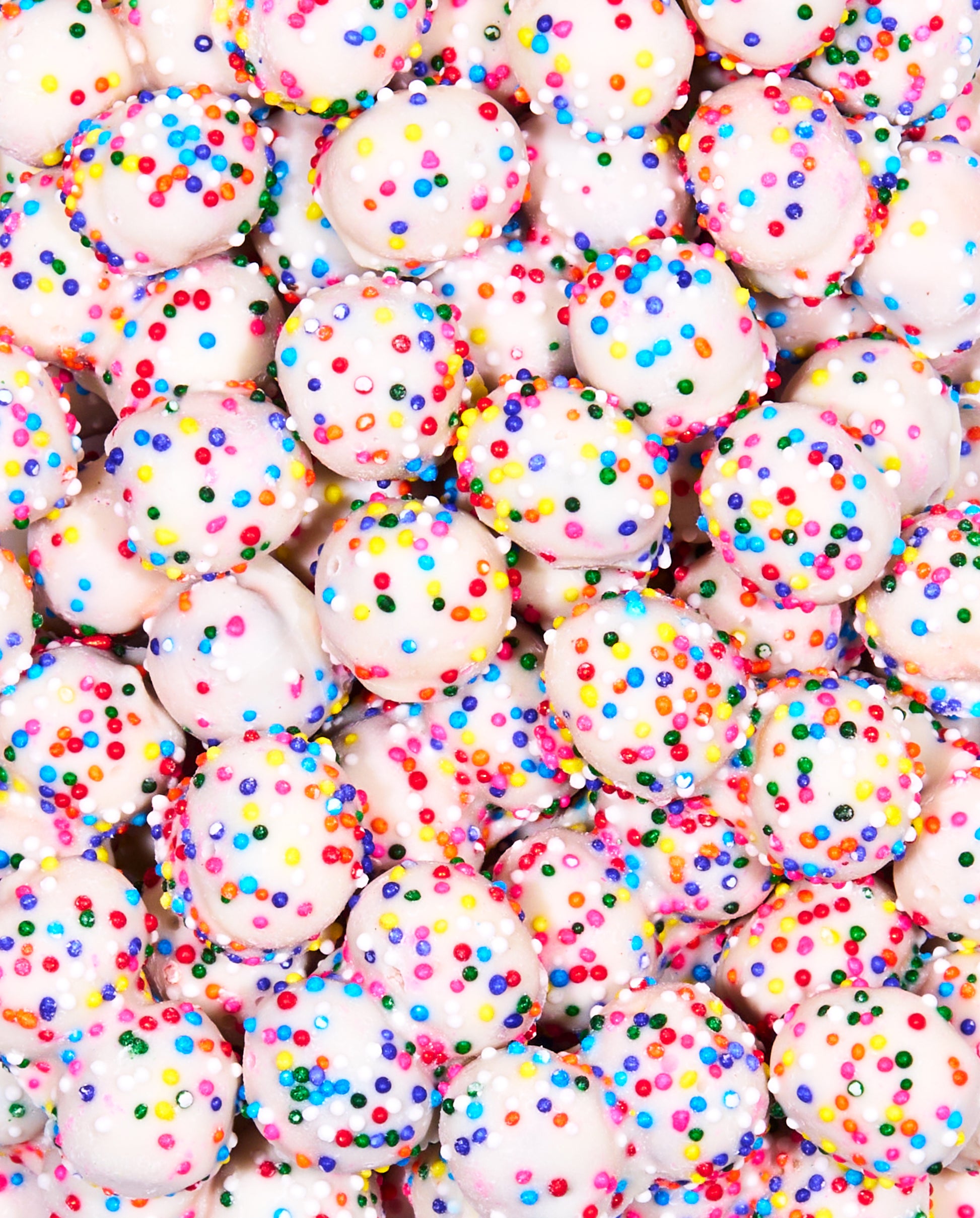 Zoomed-in Vanilla Crème Covered Pretzel Balls