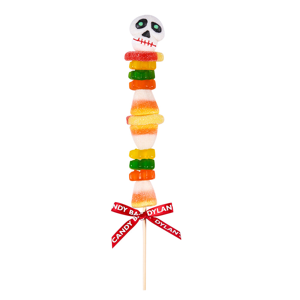 Our chewy, fruity, and festive Bone Appetit Gummy Kebob features bite-sized, Halloween-themed gummies
