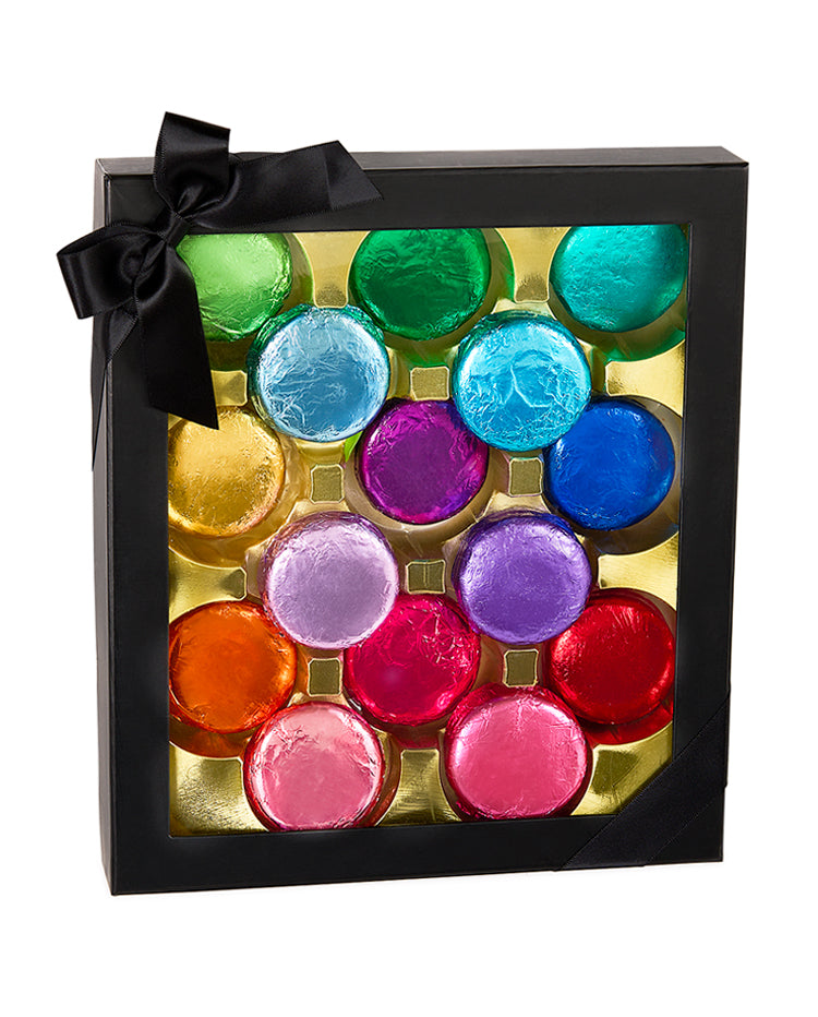 Rainbow Foiled Chocolate-Covered Sandwich Cookies