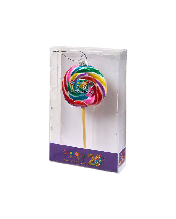 Dylan's Candy Bar Whirly Pop Glass Ornament