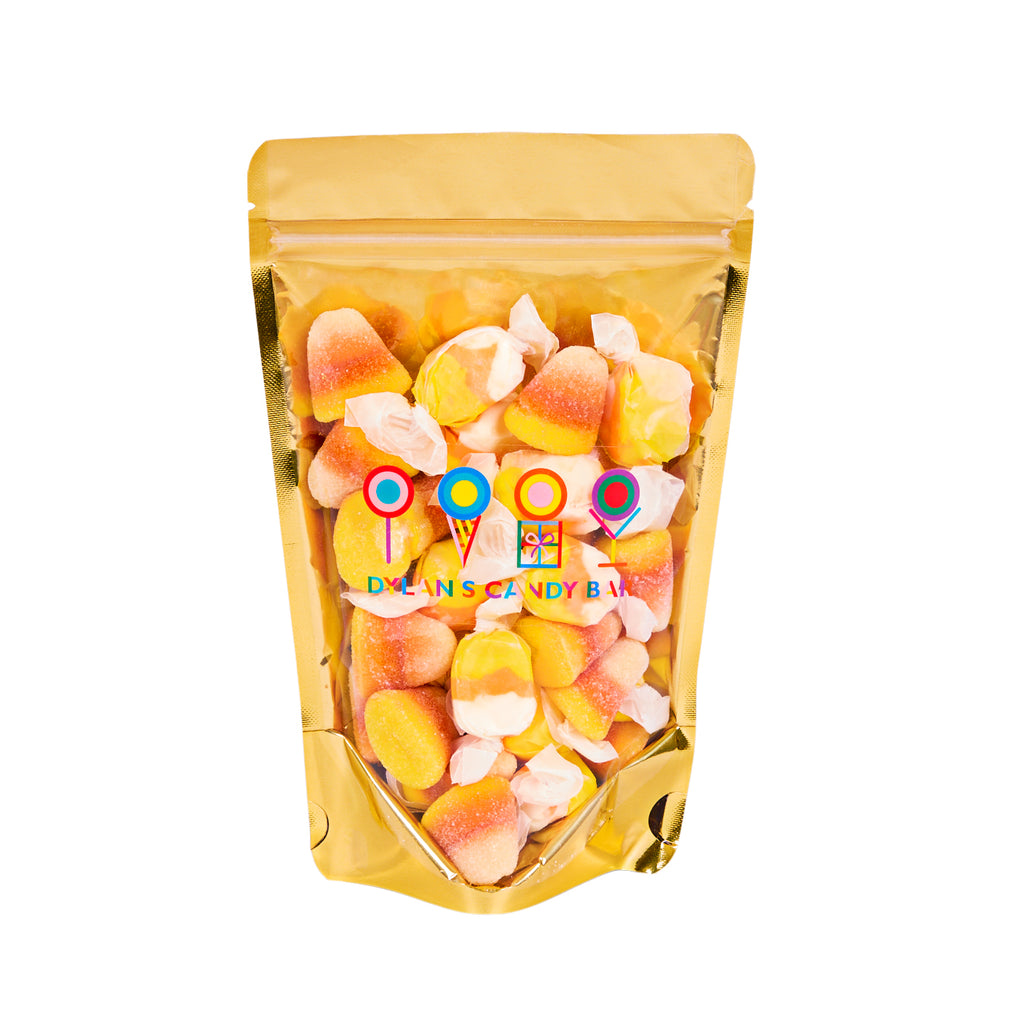 Our Come In For A Bite Bulk Bag is filled with a spooktacular selection of candy corn-themed treats