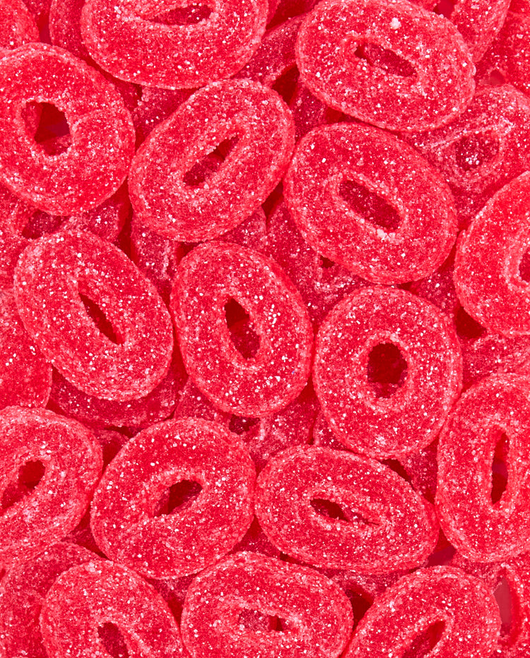 Zoomed-in Watermelon Gummy Rings