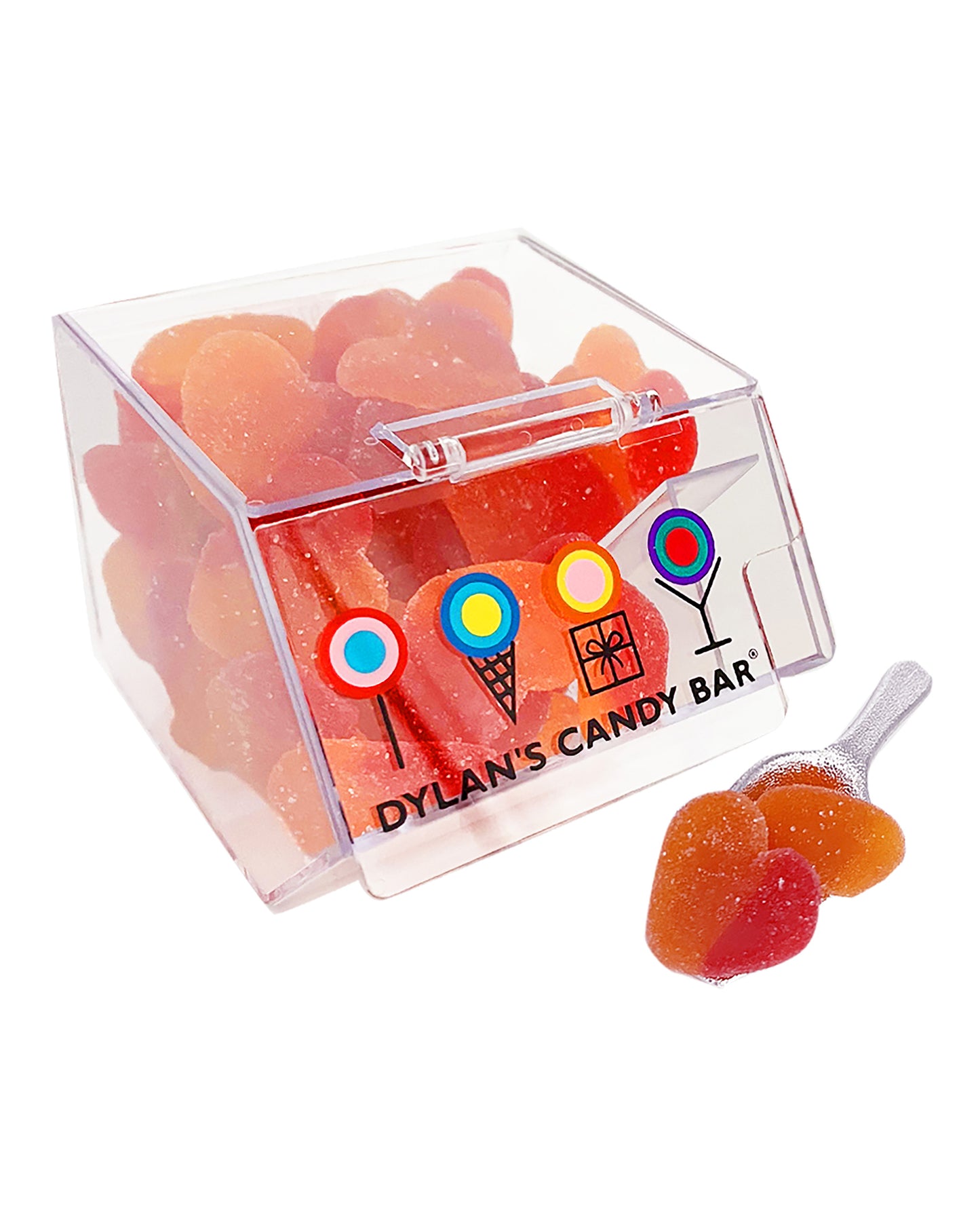 Sour Peach Gummy Hearts Mini Bin
