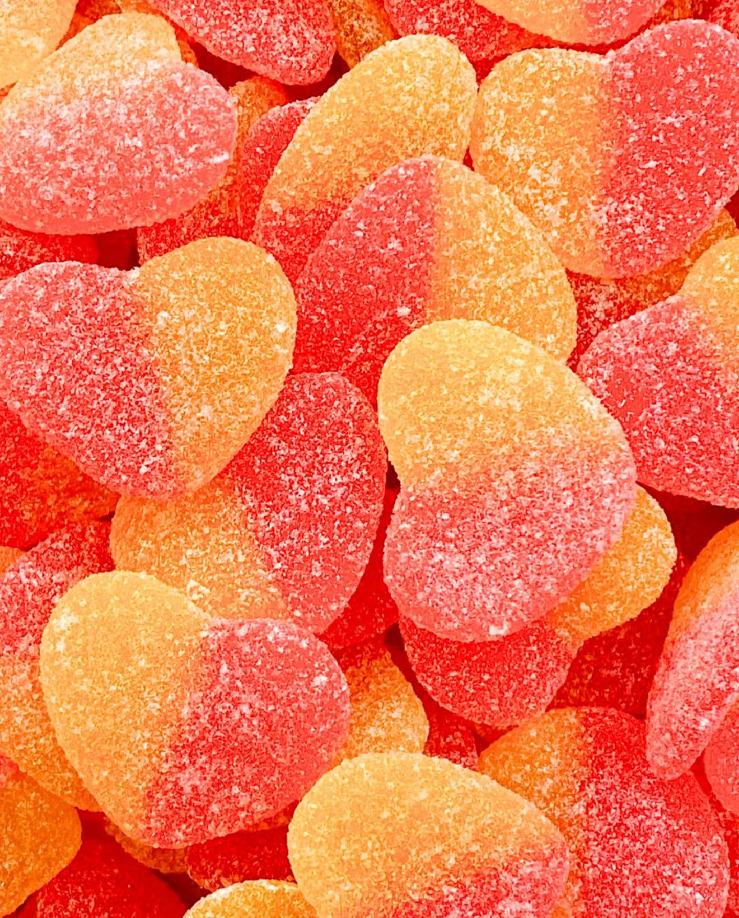 Sour Peach Gummy Hearts Mini Bin