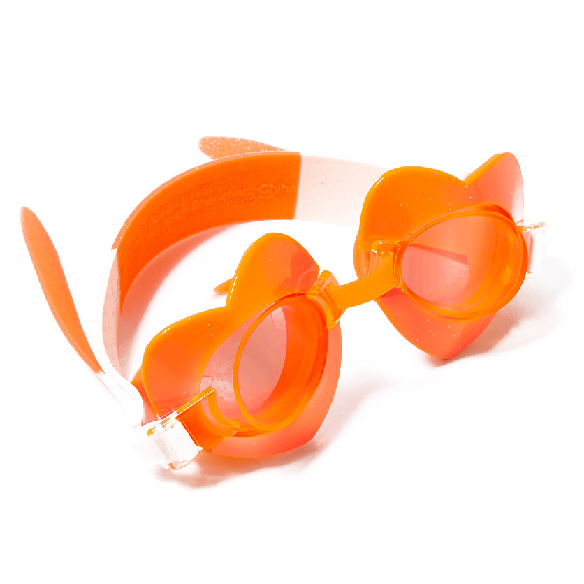 heart shaped colorful swim goggles